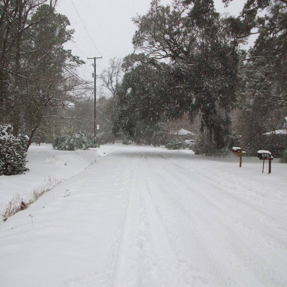 Snow filled streets of dogwood